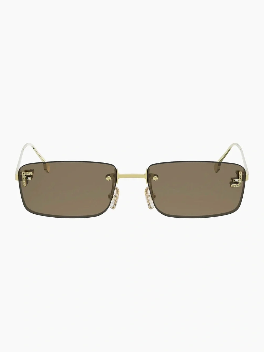 New Fendi FE4172US 32E Gold Brown Sunglasses Authentic